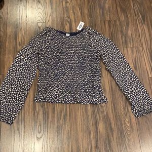 Long Sleeve Smocked Blouse